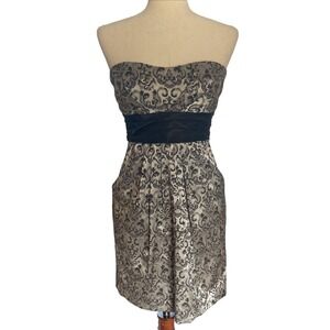Speechless Damask Strapless Party Dress Juniors Size 5 Metallic Y2K Vintage Glam